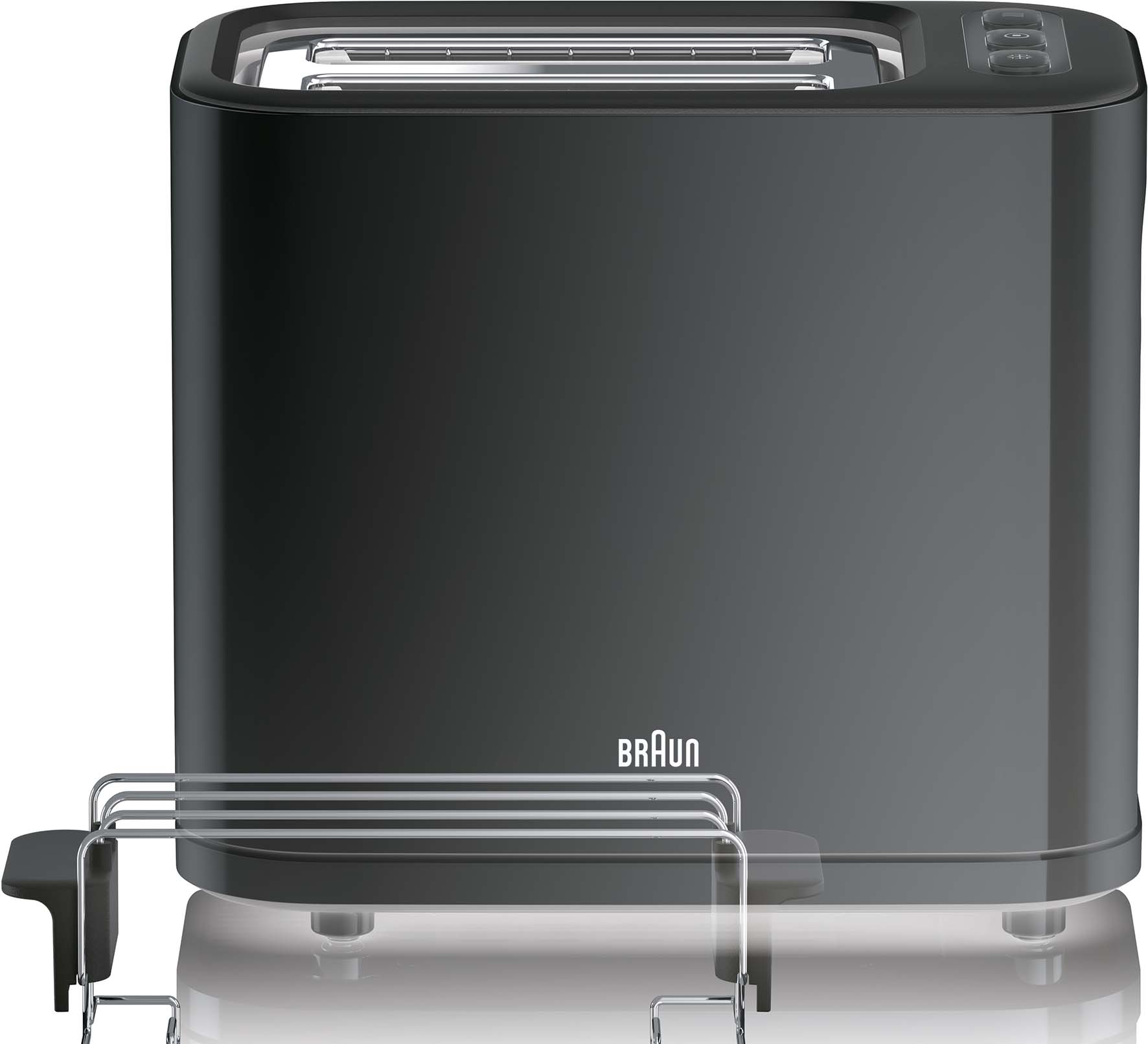 Braun HT 3010 PurEase Toaster 2-Scheiben mit Brötchenaufsatz SCHWARZ