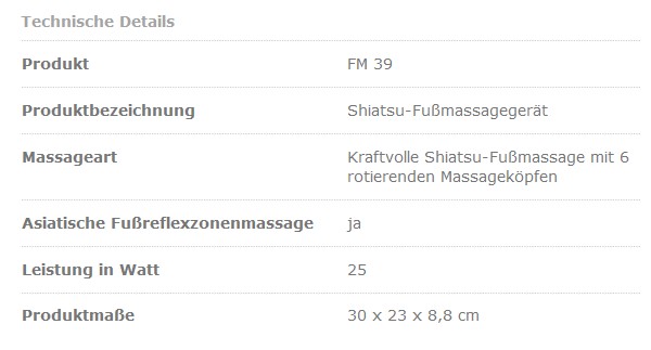 Beurer FM 39 Shiatsu-Fußmassagegerät