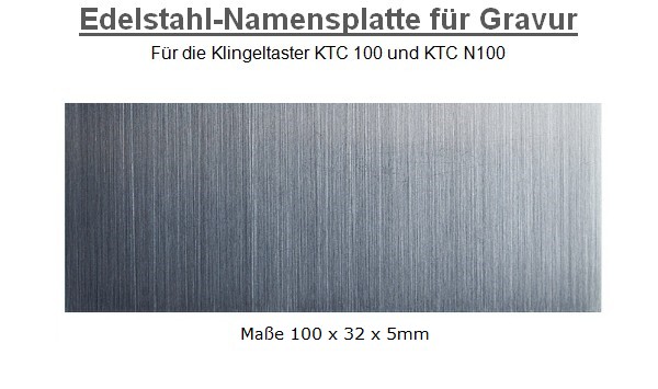 M-E Edelstahl Namensplatte KTC- P32 für Gravur 100 x 32mm