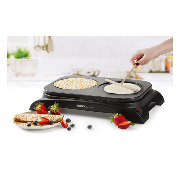 DOMO DO 8715 P Doppel Pancake Maker 2 Backplatten für Crepes