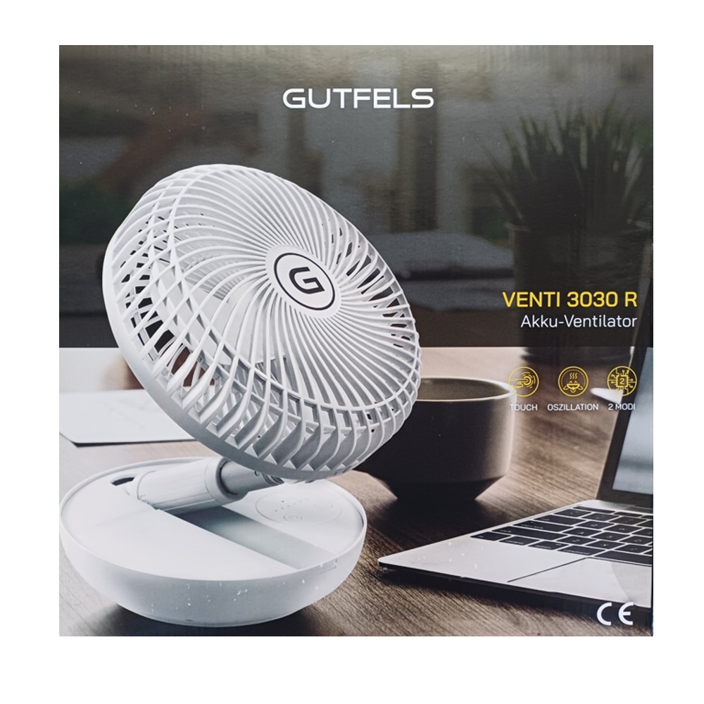 GUTFELS VENTI 3030 R Akku Ventilator Tischventilator 