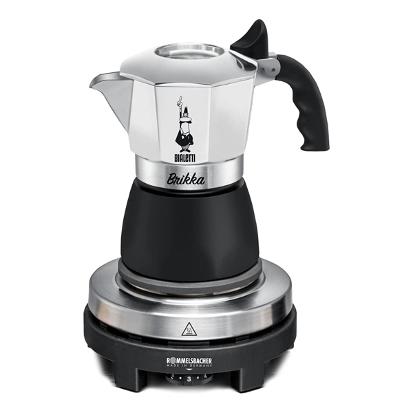 rk505_600 Rommelsbacher RK 505/K ONPACK Kochplatte mit Bialetti Moka Kanne Brikka