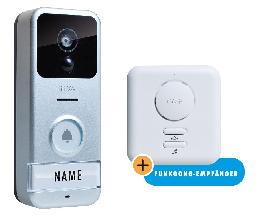 M-E VS-B10 iP WLAN Video-Türsprechstation für Smartphone mit Funk-Türglocke für 1-Fam.-Haus