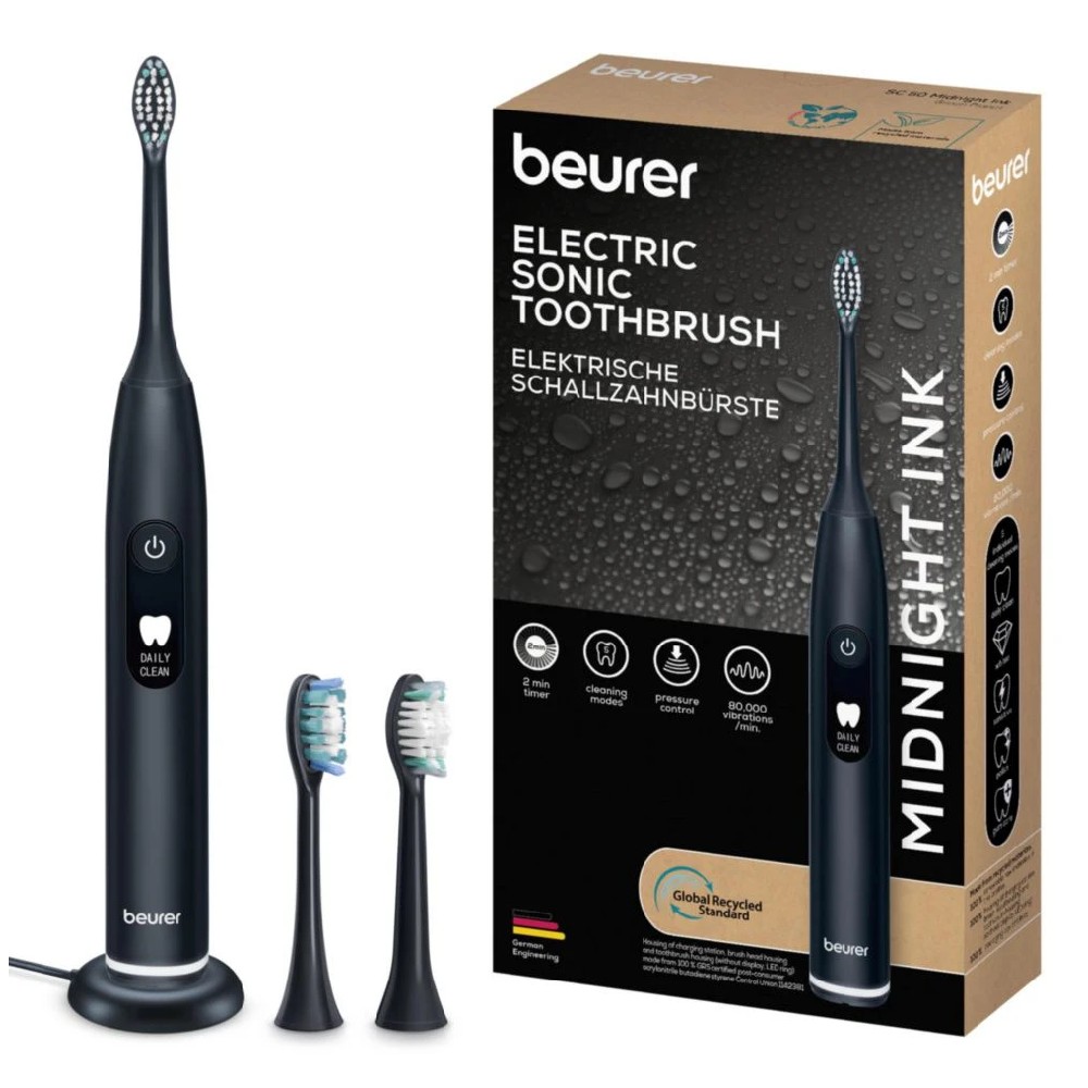 Beurer SC 50 Midnight Elektrische Zahnbürste Schallzahnbürste Schwarz 104.90