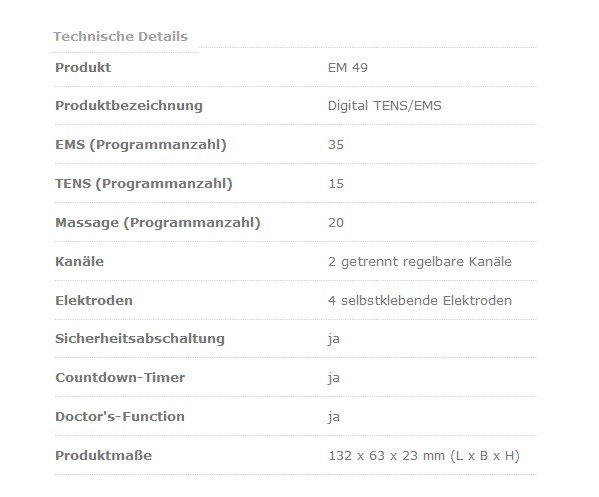 Beurer EM 49 Digital TENS EMS Elektr. Nerven- Muskel-Stimulation