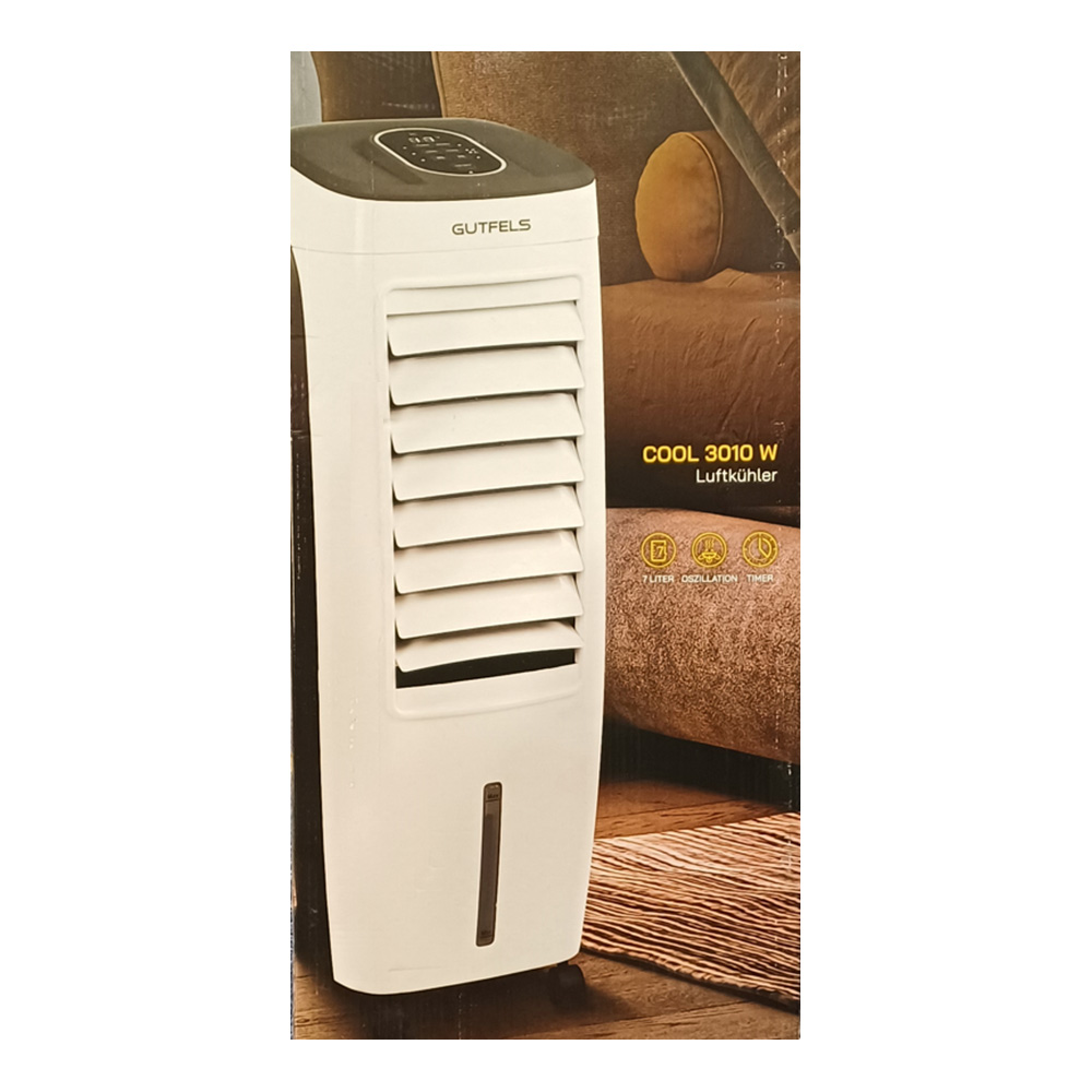 GUTFELS COOL 3010 W Luftkühler weiß mit Fernbedienung und 8 Stunden Timer GUTFELS COOL 3010 W Luftkühler weiß mit Fernbedienung und 8 Stunden Timer