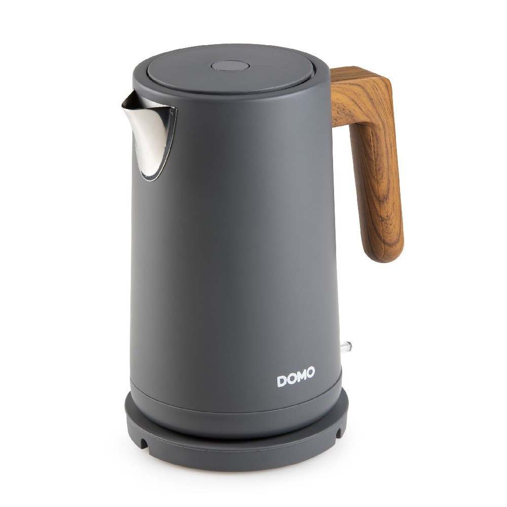 DOMO DO 9268 WK Wasserkocher 'Wood You' 1,7L mattgrau Kochgeschirr, Topf, Wasserkocher,