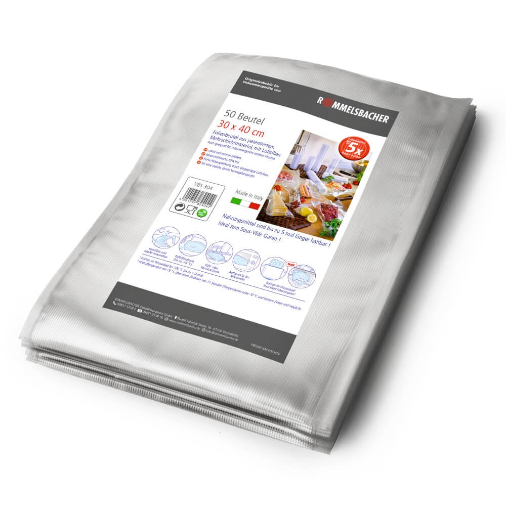 01-vbs-304-rommelsbacher-vacuumbeutel-vacuum-bags_5 Rommelsbacher VBS 304 Folienbeutel 50 Beutel 30x40 cm für Vakuumierer