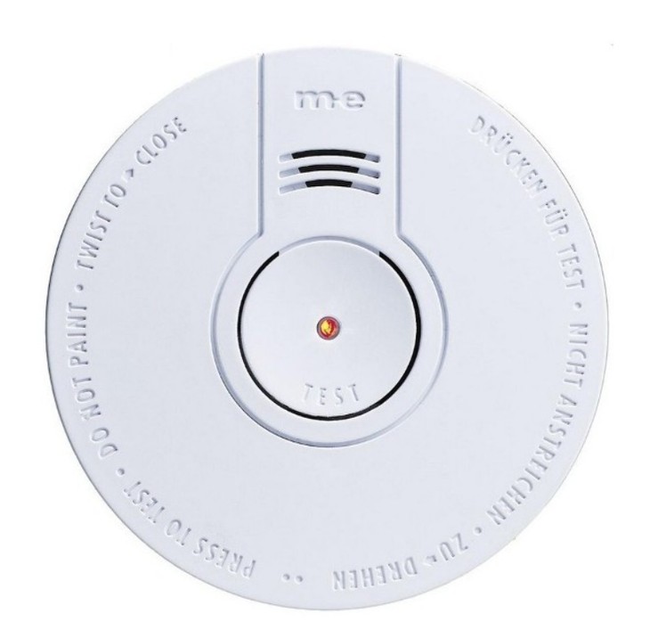 Rauchmelder, drahtloser Alarm, runder Sensor, Testknopf, Haussicherheit, 
