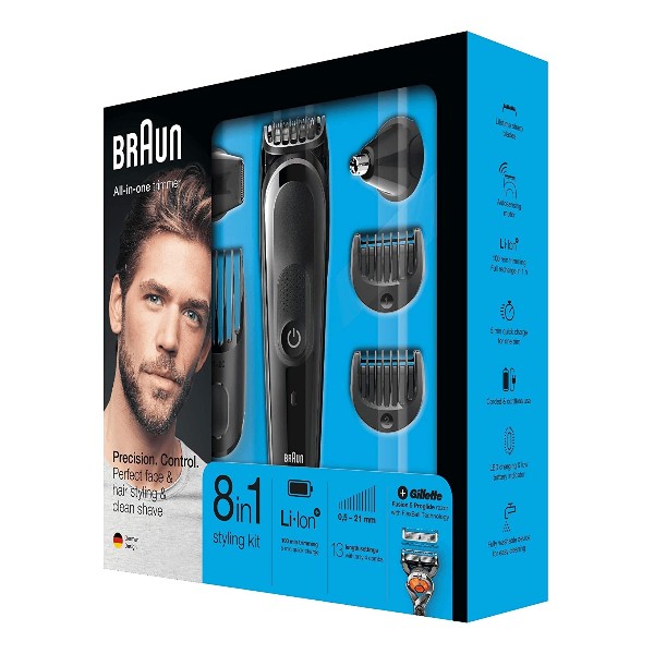 Braun MGK 5060 All-in-One Trimmer Kit 8in1 für Gesicht Haar- und Bartschneider + Gillette