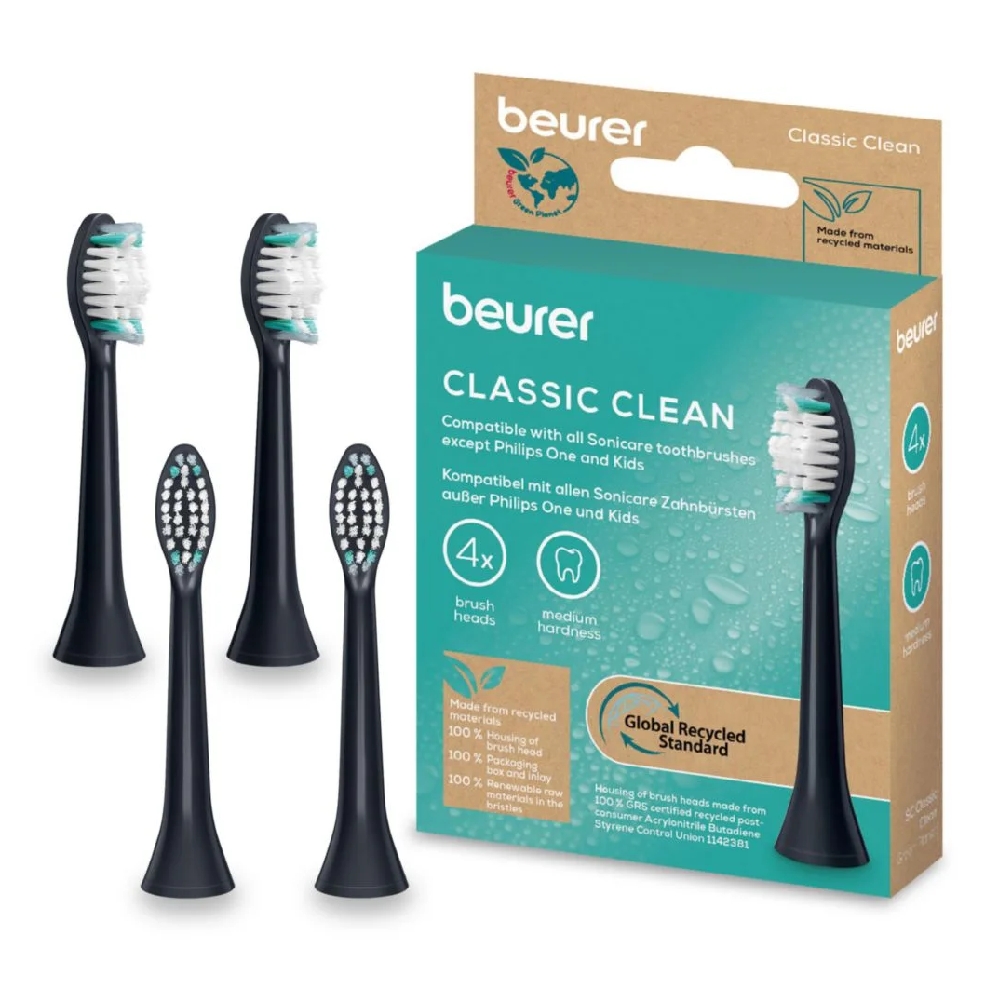Beurer SC CLASSIC CLEAN Bürstenkopf 4er für Beurer SC und Philips Sonicare Zahnbürste 105.21