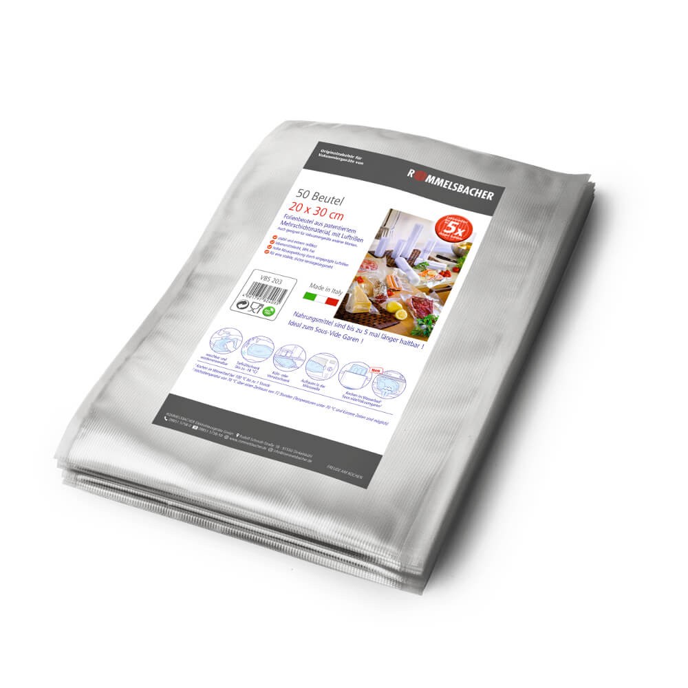 01-vbs-203-rommelsbacher-vacuumbeutel-vacuum-bags_5 Rommelsbacher VBS 203 Folienbeutel 50 Beutel 20x30 cm für Vakuumierer