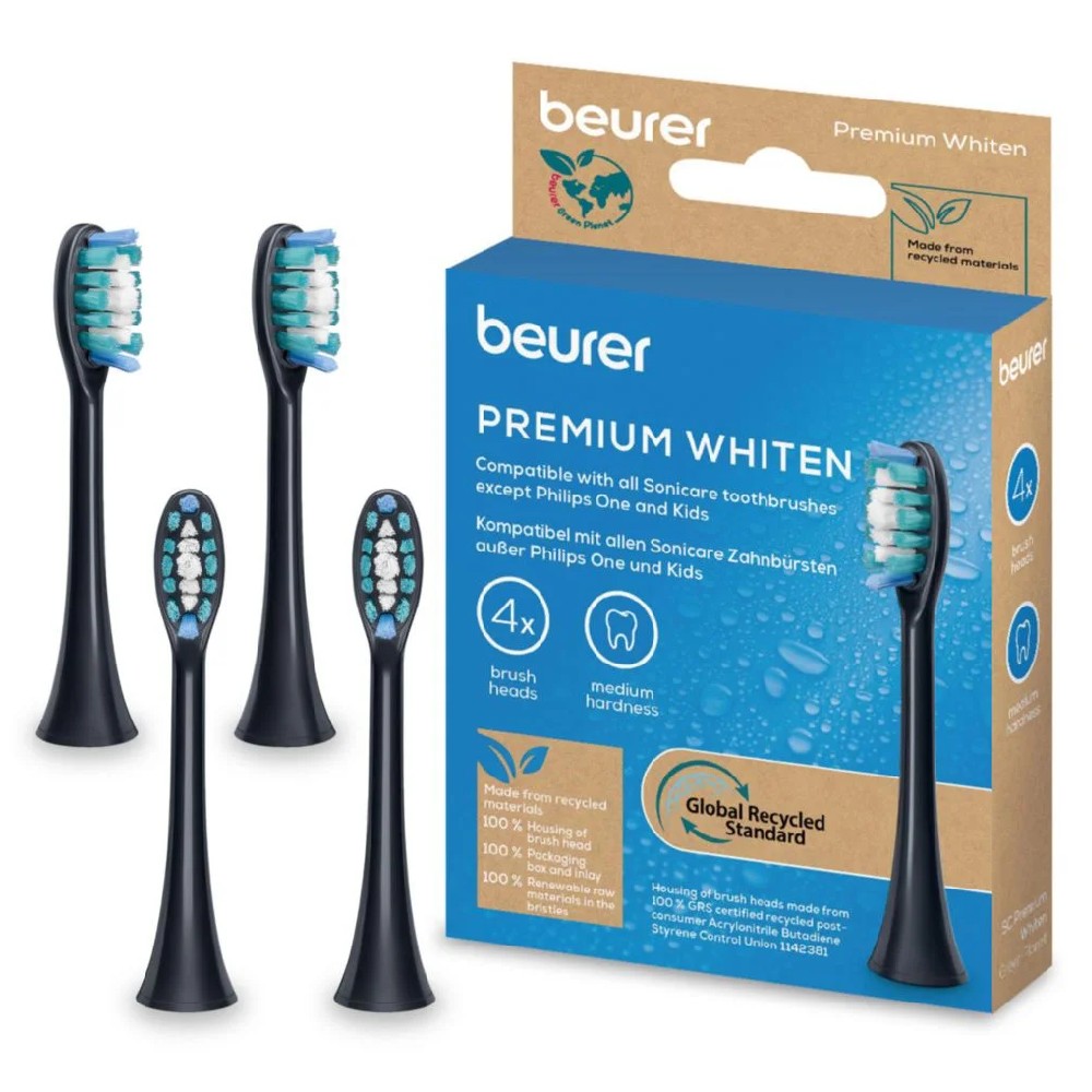Beurer SC PREMIUM WHITEN Bürstenkopf 4er für Beurer SC und Philips Sonicare Zahnbürste 105.31